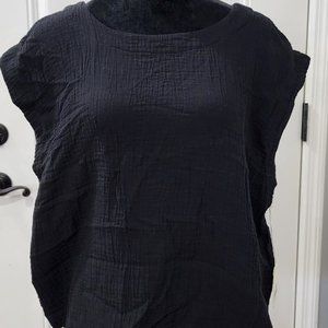 a.n.a Black 100% Cotton scoop neck top - Large